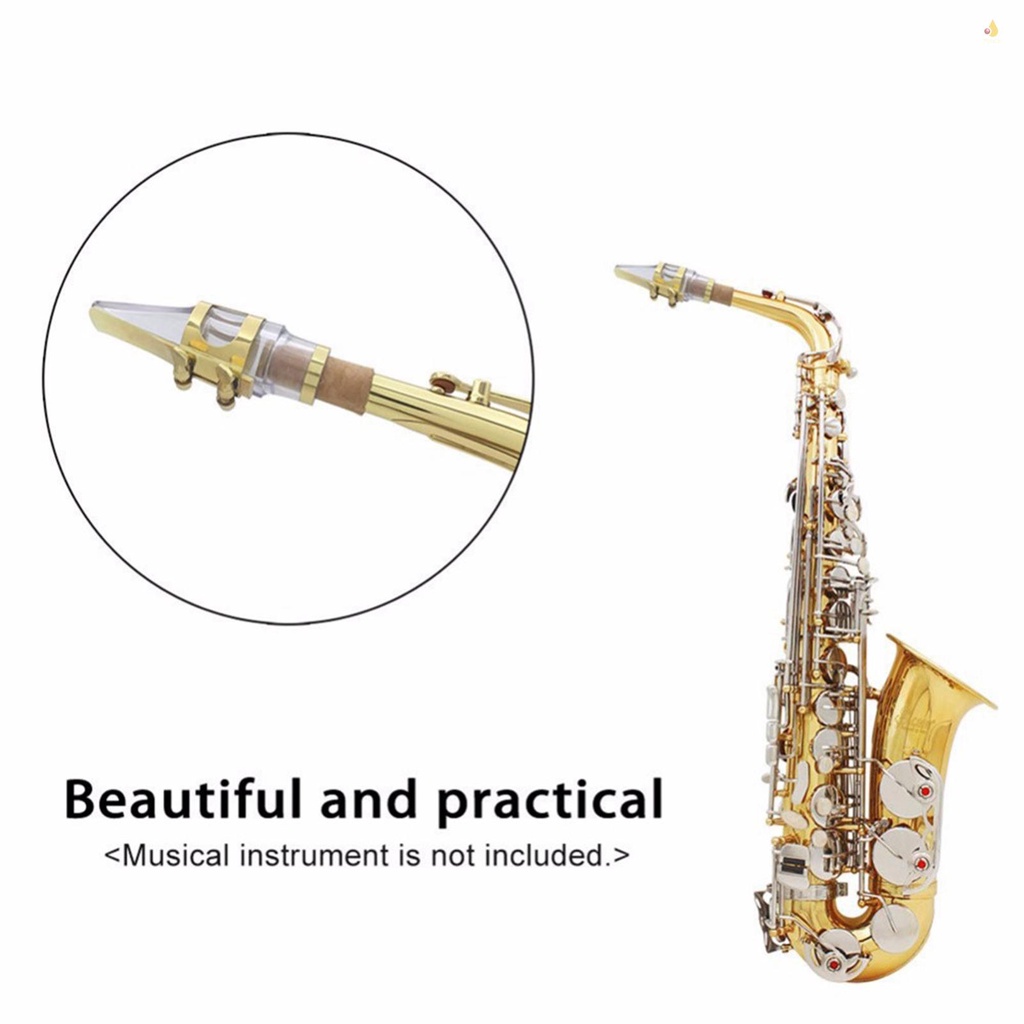 Bộ Miệng Thổi Kèn Alto Saxophone Bằng Pha Lê Trong Suốt Kèm Nắp / Kẹp / Kẹp Tiện Dụng
