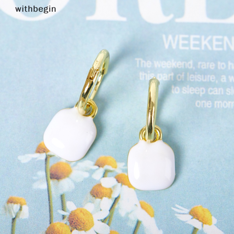 1 Đôi Bông Tai Hình Vuông / Trái Tim Phong Cách Pháp Cổ Điển Thời Trang Cho Nữ