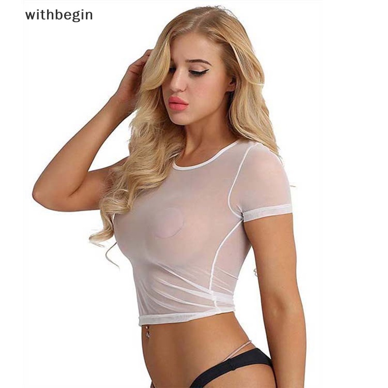 Áo Thun Lưới Cá Ngắn Tay Xuyên Thấu Phong Cách Đường Phố Thời Trang Mùa Hè Cho Nữ