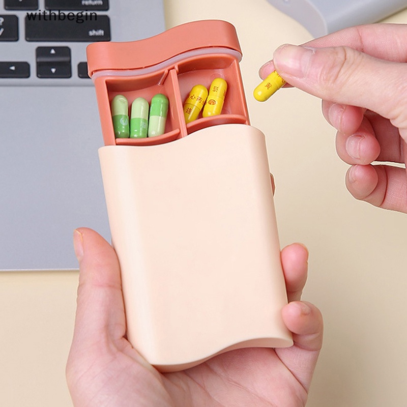 Hộp Đựng Thuốc 6 Ngăn Có Nắp Đậy Tiện Dụng Mang Theo Du Lịch