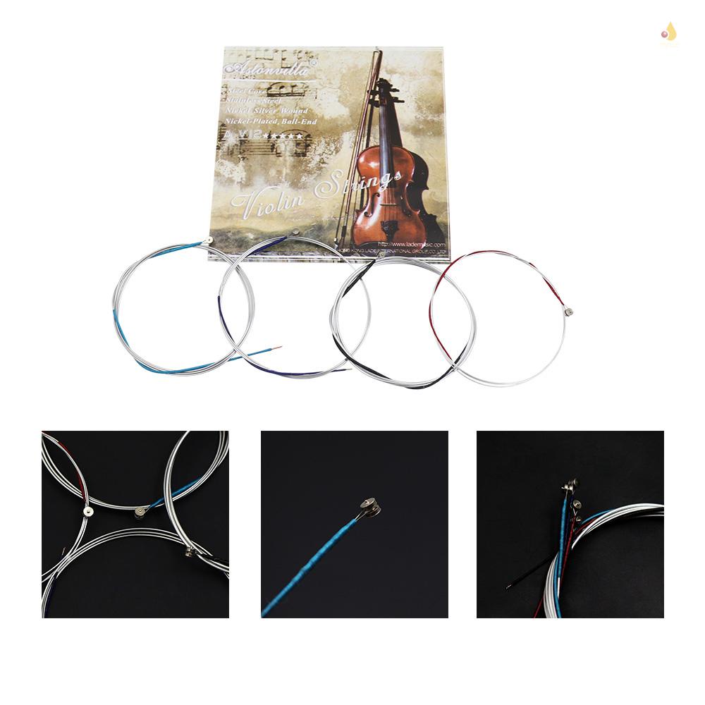 Bộ Dây Đàn Violin Lõi Thép Niken Màu Bạc Thông Dụng Cho Violin 1 / 8-4 / 4