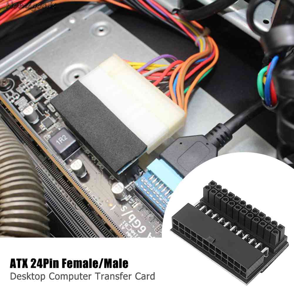 Bo Mạch Chủ ATX 24Pin Female Sang 24Pin Male 90 Độ Mới 2023