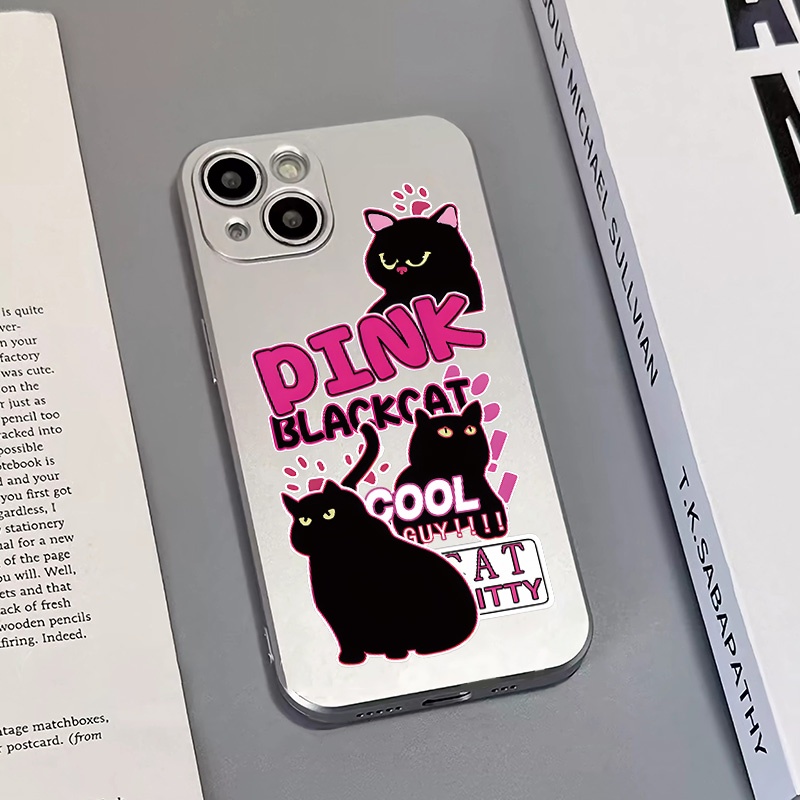 Vỏ điện thoại mèo chống sốc trong suốt tương thích cho IPhone 11 13 14 12 Pro 7 8 6s Plus XS Max X XR Vỏ mềm mại dễ thương Vỏ silicon TPU
