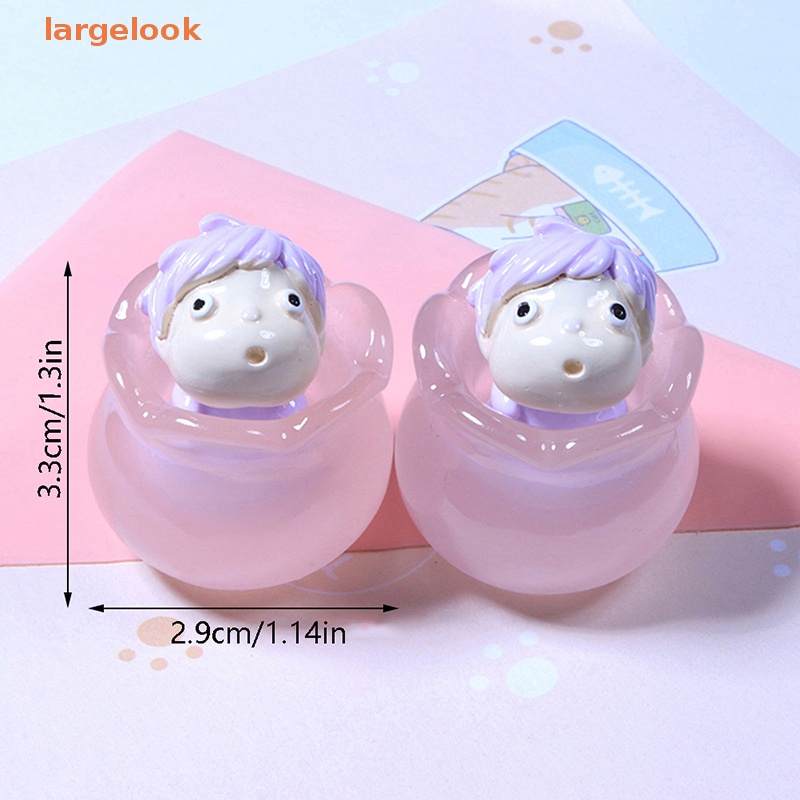 1 Phụ Kiện Trang Trí Hình Cá Hoạt Hình Mini Dạ Quang DIY