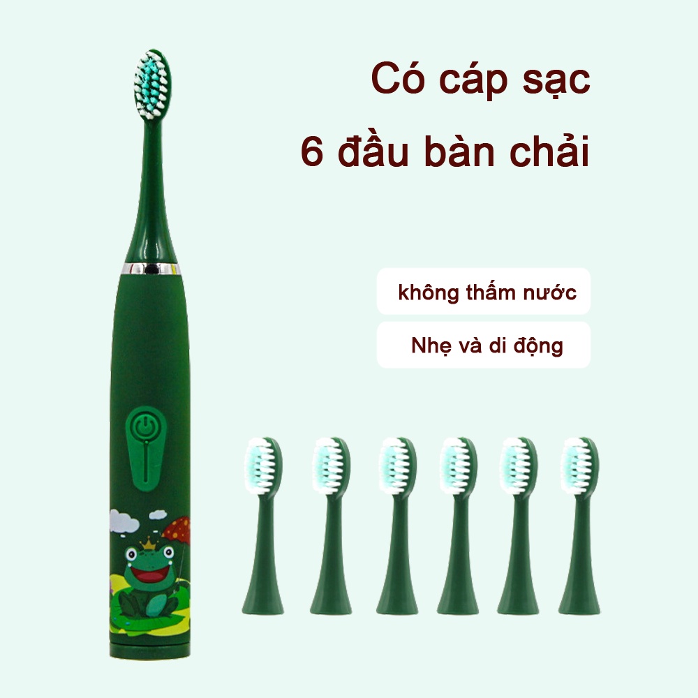 Bàn chải đánh răng điện trẻ em có thể sạc lại Tóc mềm Phim hoạt hình Sonic Bàn chải đánh răng 3-12 tuổi Bé thông minh Bàn chải đánh răng có thể sạc lại Làm sạch khoang