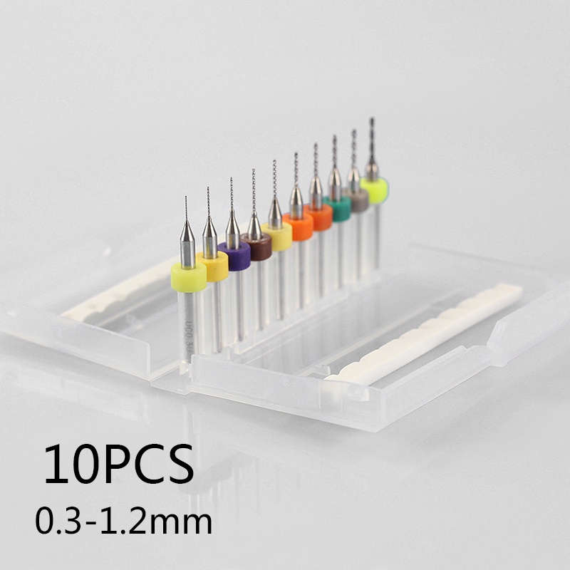 Set 10 Mũi Khoan PCB 0.3mm-1.2 mm Siêu Bền Chuyên Dụng