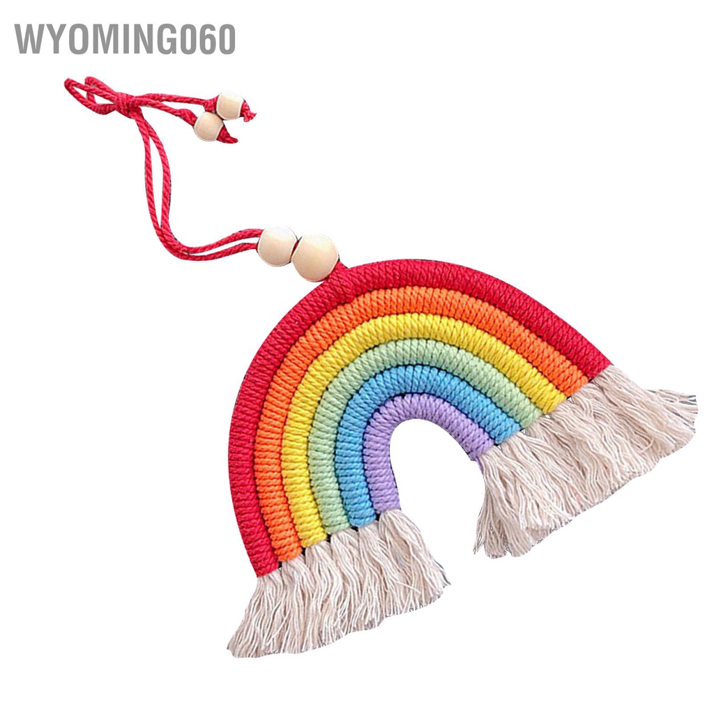 Wyoming060 Trang trí mặt dây chuyền ô tô dệt đầy màu sắc Dây đai đồng Chuông treo Mặt cho gia đình