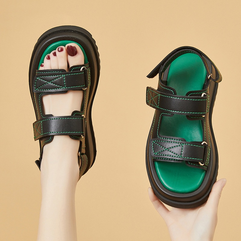 Duoya Giày Sandal Thể Thao Đế Phẳng Dày Mùa Hè Cho Nữ Miễn Phí Vận Chuyển