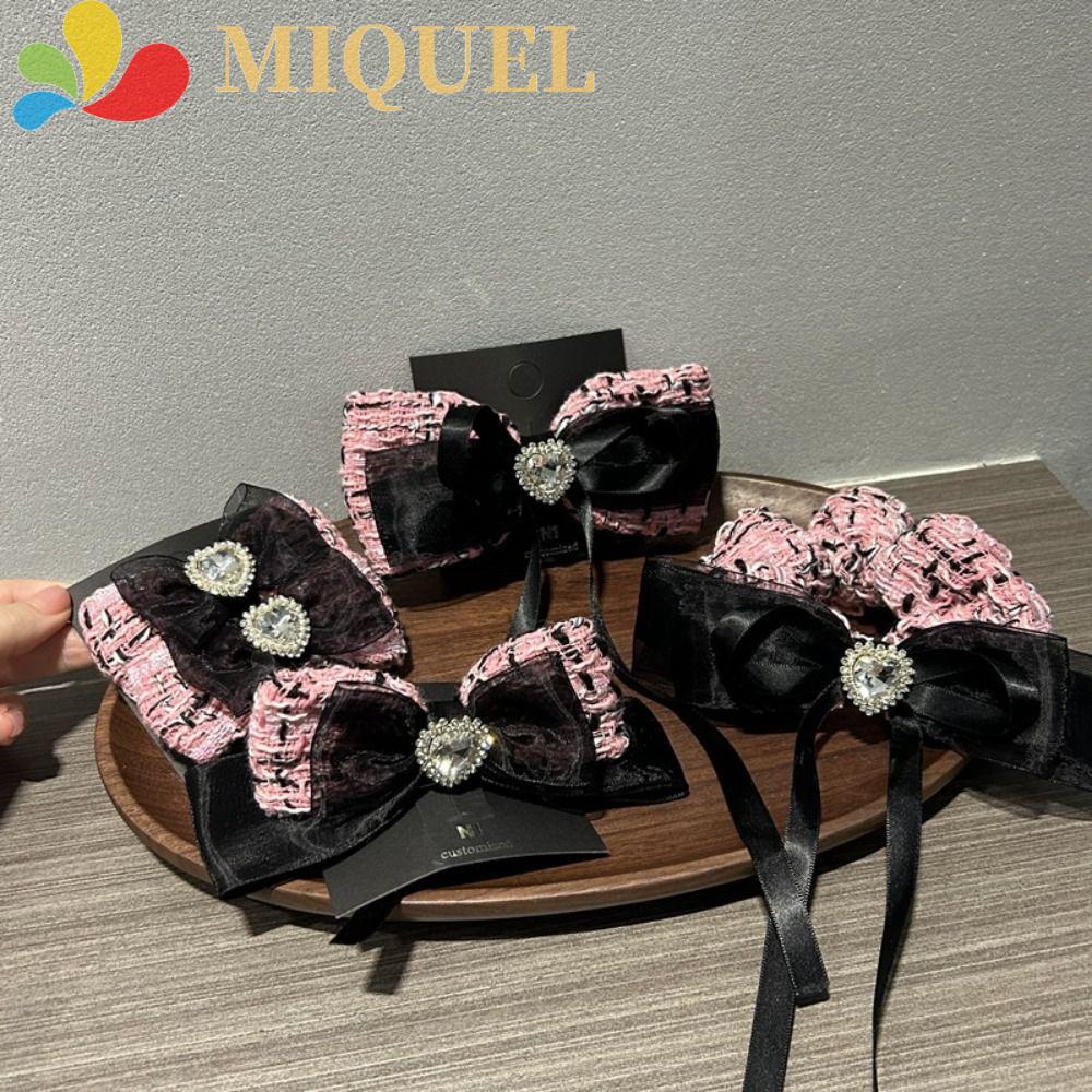 Kẹp Tóc Nơ Ruy Băng Bằng Vải Tuýt Y2K Phong Cách Vintage Dành Cho Nữ