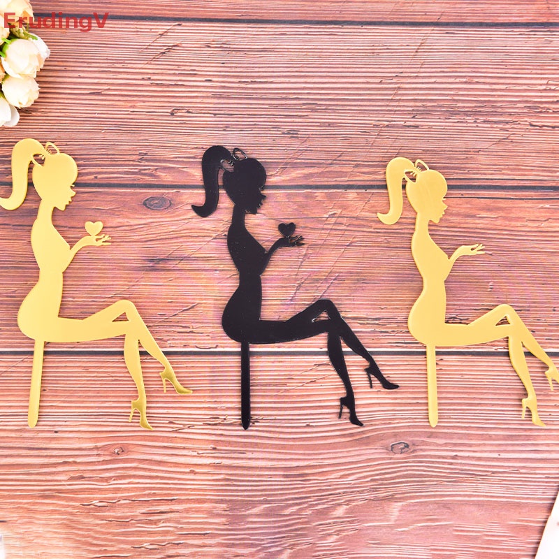 [ErudingV] Que Cắm Trang Trí Bánh Kem Hình Giày Cao Gót Cho Tiệc Cưới [Mới]