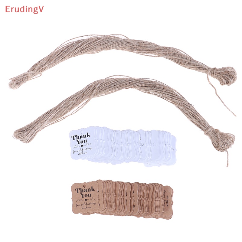 Set 100 Thẻ Giấy In Chữ Thank You for Celebrag Kèm Us Dùng Làm Quà Tặng Cho Bé