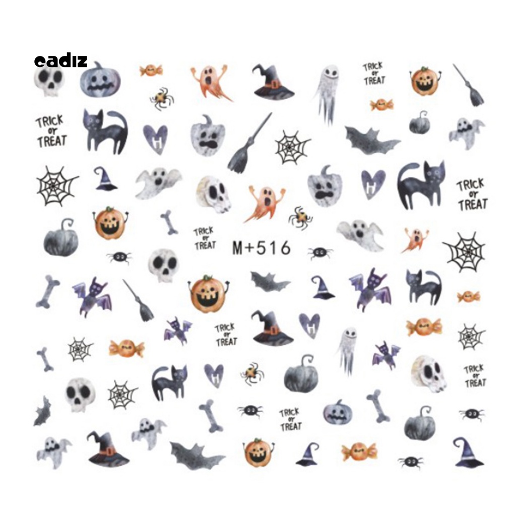 Miếng Dán Trang Trí Móng Tay Họa Tiết Halloween Độc Đáo