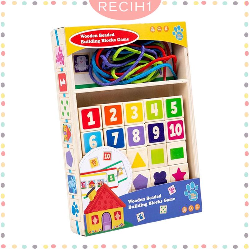 Đồ Chơi Xỏ Dây Hạt Gỗ Màu Cầu Vồng Giáo Dục Theo Phương Pháp Montessori Cho Bé 3 4 5 Tuổi