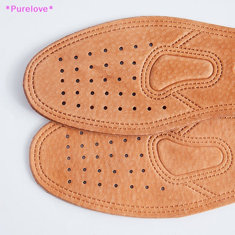 1 Cặp Đế Lót Giày Bằng Da Siêu Mỏng Thấm Hút Mồ Hôi Thoáng Khí Mới