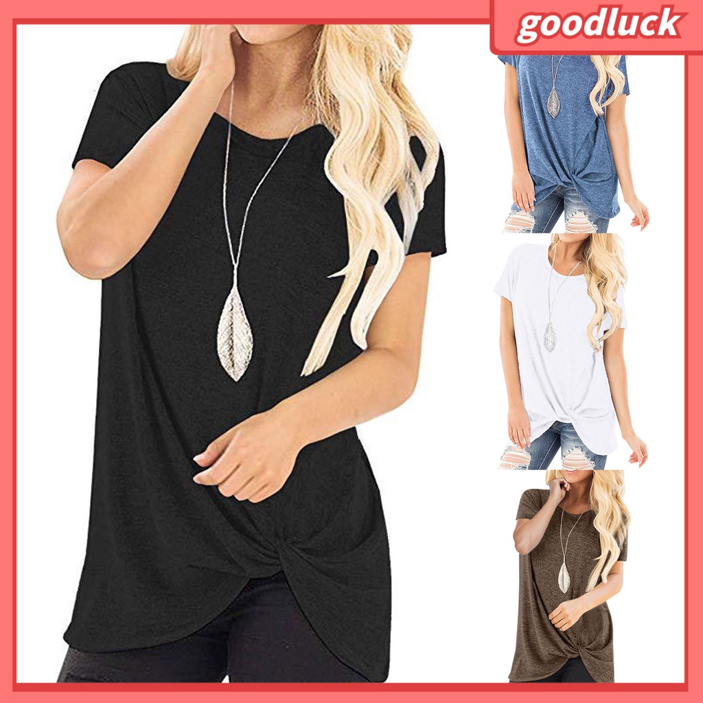 Áo Thun Tay Ngắn Cổ Tròn Màu Trơn Mềm Mại Phong Cách Đường Phố Cá Tính Cho Nữ
