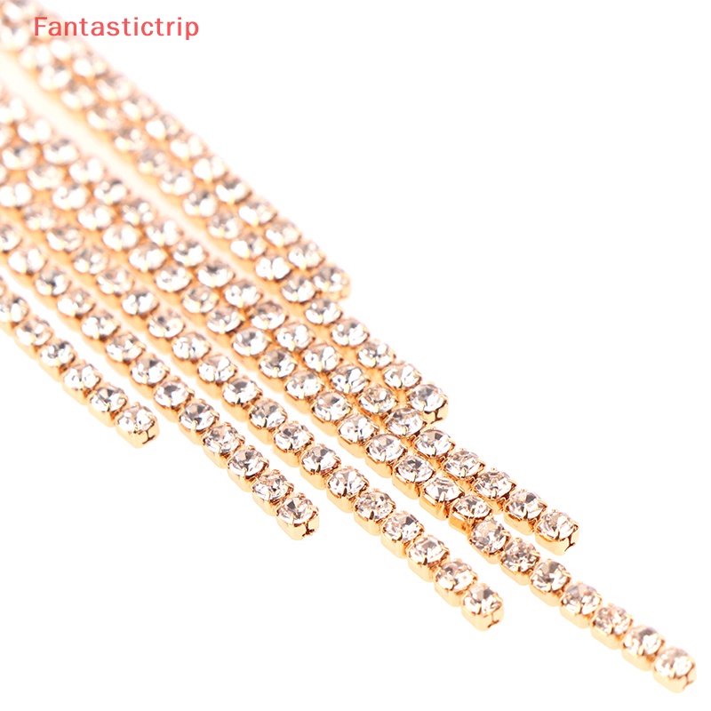 Bông Tai Mạ Bạc 925 Dáng Dài Đính Pha Lê Lấp Lánh Phong Cách Cổ Điển Mới