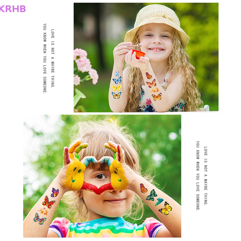 Set 10 Hình Xăm Dán Chống Nước Hình Bướm Nhiều Màu Sắc Dễ Thương Cho Trẻ Em Mới