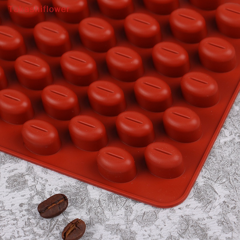 1 Khuôn Làm Bánh 55 Ngăn Hình Hạt Cà Phê Bằng Silicone