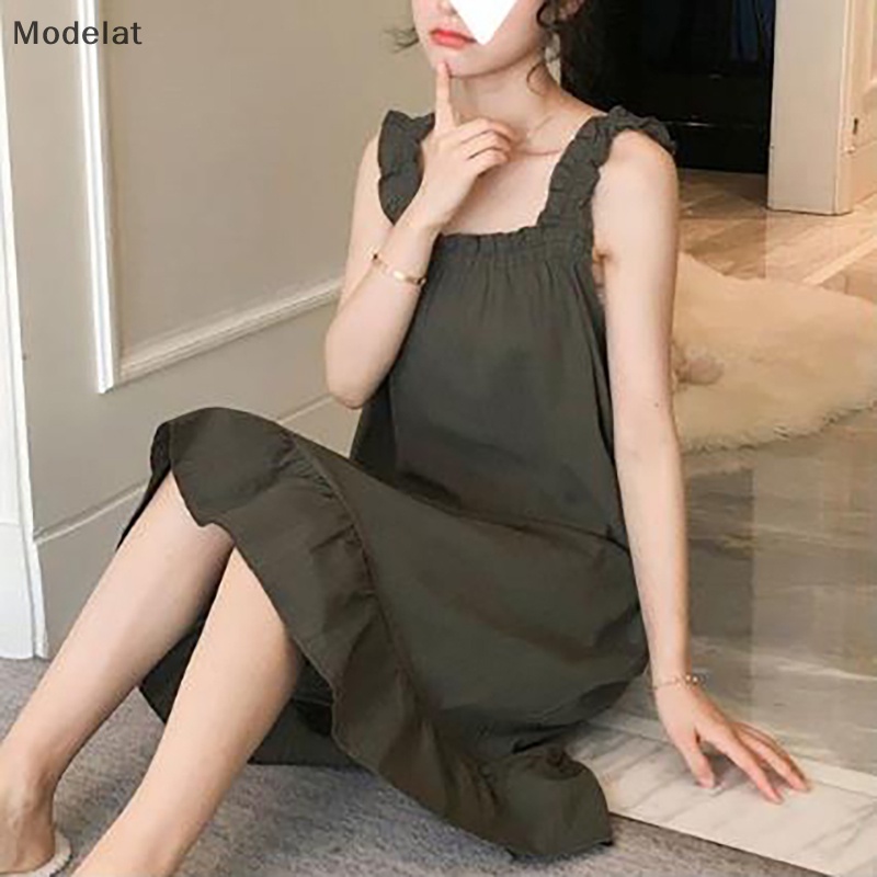 Mfc Đầm Ngủ Hai Dây Mỏng Dáng Rộng Thoải Mái Nhiều Màu Sắc Cho Nữ