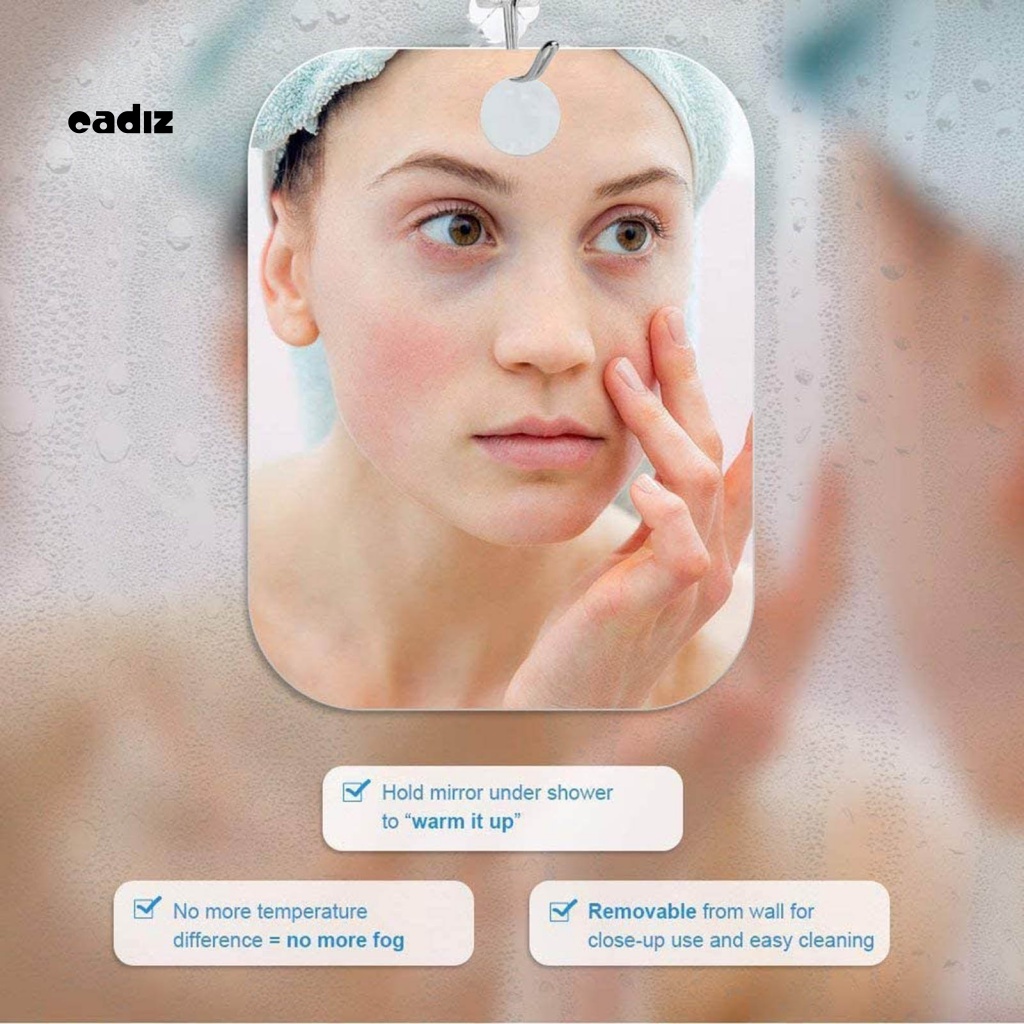 Gương Tắm Trang Điểm Không Cần Khoan Lỗ Chống Sương Mù Bằng Acrylic Kèm Móc Tiện Dụng