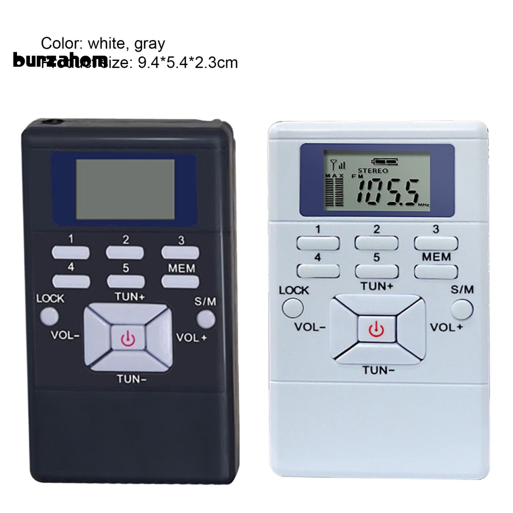 Radio FM Kỹ Thuật Số Mini HRD-102 Màn Hình LCD Đa Chức Năng Kèm Tai Nghe