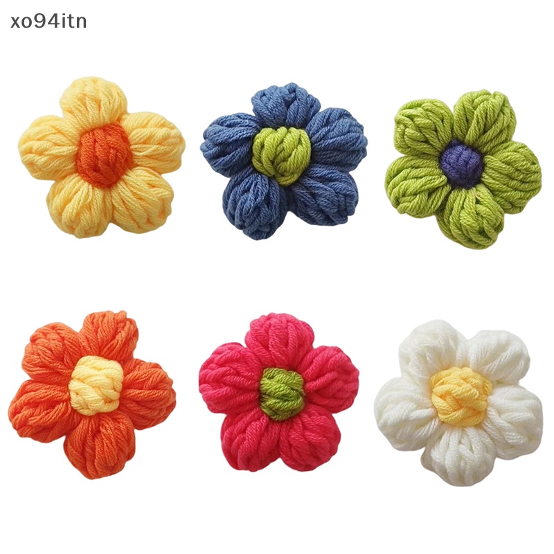 Trâm Cài Áo Hình Hoa Đan Len Thủ Công Đơn Giản Cho Nữ