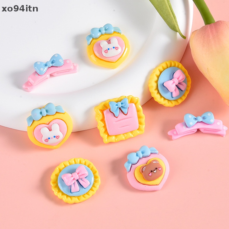 Set 10 Tượng Thỏ Mini Bằng Nhựa Resin Trang Trí Bánh Kem / Điện Thoại
