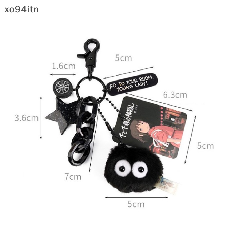 Móc Khóa Hình Búp Bê Yêu Tinh Hayao Miyazaki My Neighbor Totoro Briquettes Elf Màu Đen