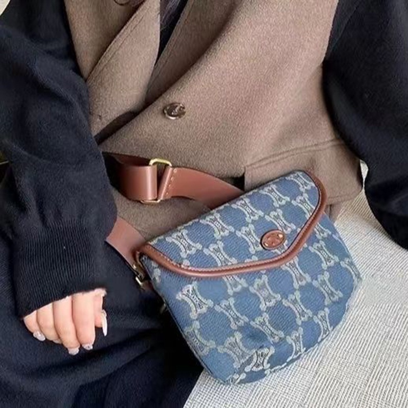 Túi Xách denim Thời Trang Cao Cấp Phong Cách Phương Tây Dễ Phối Đồ Cho Nữ