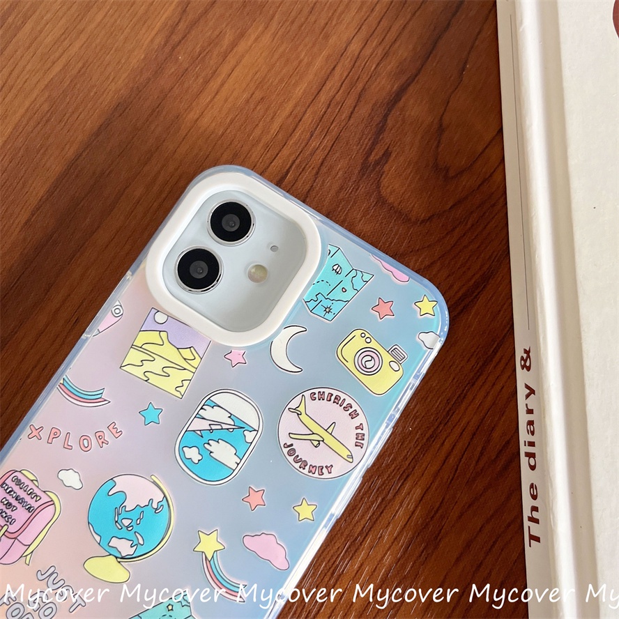 Ốp Điện Thoại Silicon Mềm Họa Tiết Hoạt Hình Màu Gradient Cho iPhone 14 13 12 11 Pro Max X XR Xs Max 6 7 8 Plus