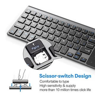 Thin 2.4Ghz Usb Wireless Mini Keyboard Wither Touchpad Numeric Keypad For Tablet Desktop Laptop Pc [Q/14]