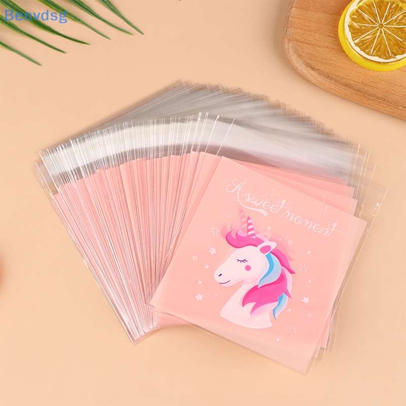 Bộ 100 Túi Đựng Bánh Kẹo In Hình Kỳ Lân Hoạt Hình Dễ Thương