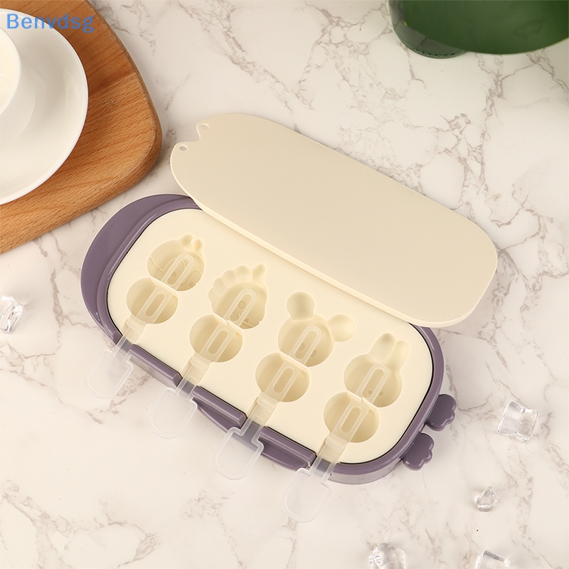 1 Khuôn Silicone Làm Kem Que Có Nắp Đậy DIY