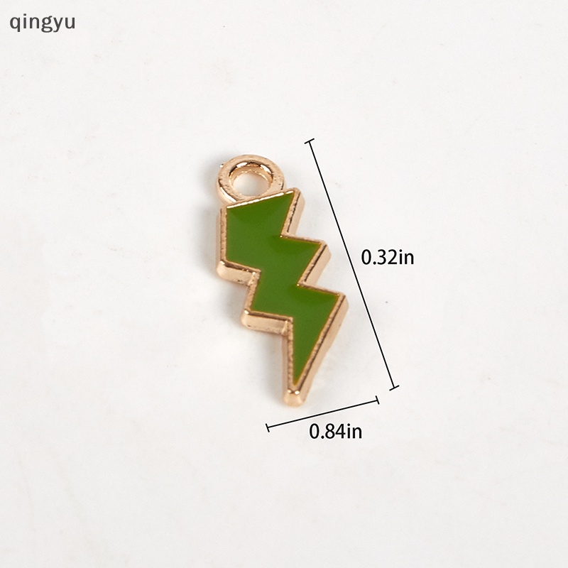 Set 10 Hạt Xỏ Lỗ Hình Tia Chớp Tráng Men Dùng Để Làm Trang Sức DIY