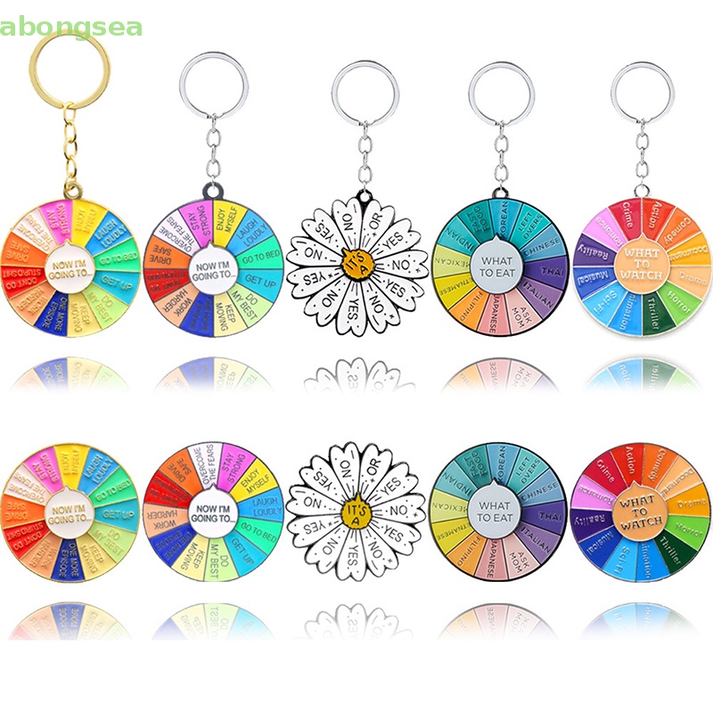 Abongsea Móc Khóa Dạng Bánh Xe Xoay Nhiều Màu Sắc Trang Trí Túi Xách