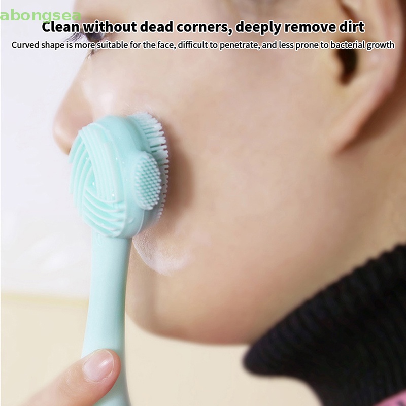 Cọ Rửa Mặt Tẩy Tế Bào Chết Hai Đầu Bằng Silicone Hiệu abongsea