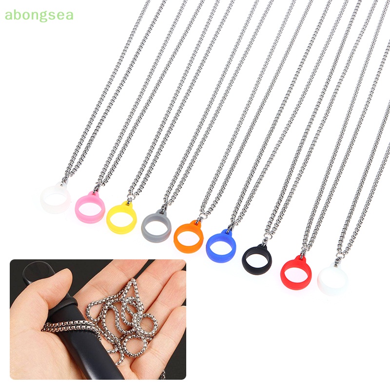 Dây Đeo Cổ Bằng Silicone Phối Vòng Kim Loại Tiện Dụng