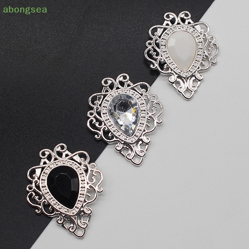 Abongsea Nút acrylic Hợp Kim 26 * 32MM Đính Đá Trang Trí Quần Áo DIY