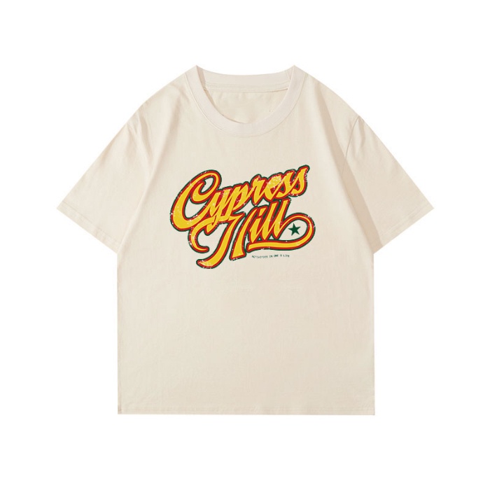 Áo Thun 100% Cotton Tay Ngắn Cổ Tròn In Họa Tiết Phong Cách Hàn Quốc Cho Nữ