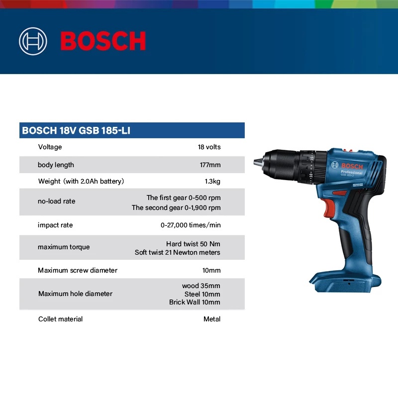 Máy Khoan Cầm Tay BOSCH 18V GSR185-LI / Gsf185-LI