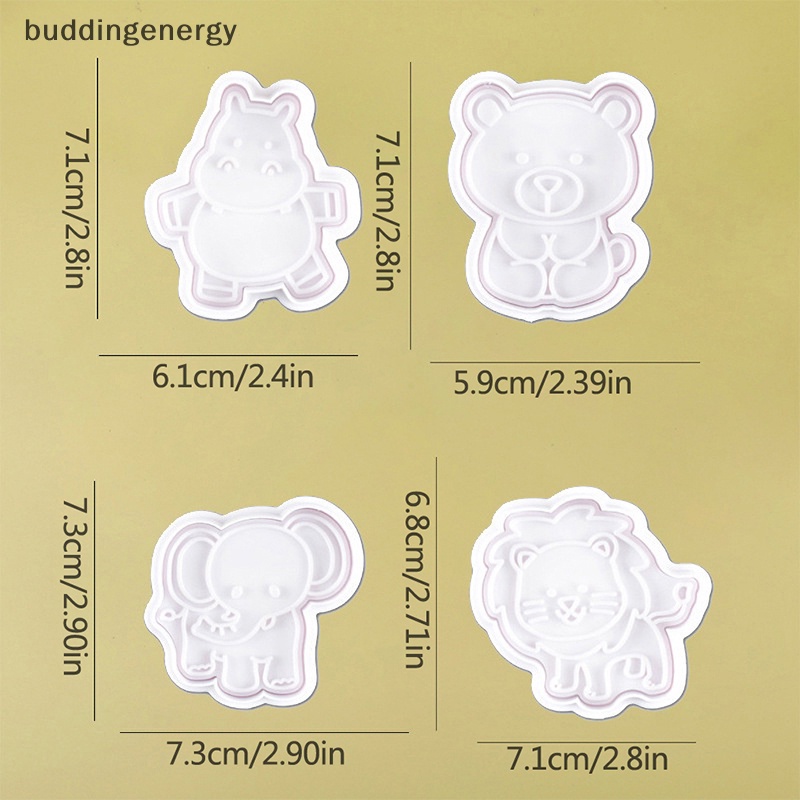 Bộ 4 Khuôn Cắt Bánh Quy Hình Động Vật Hoạt Hình Dễ Thương Cho Bé