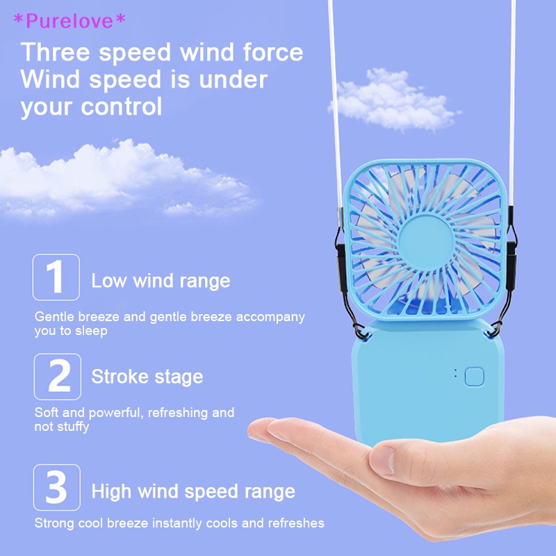 Quạt USB Mini Đeo Cổ Yên Tĩnh Gấp Gọn Tiện Dụng Mới