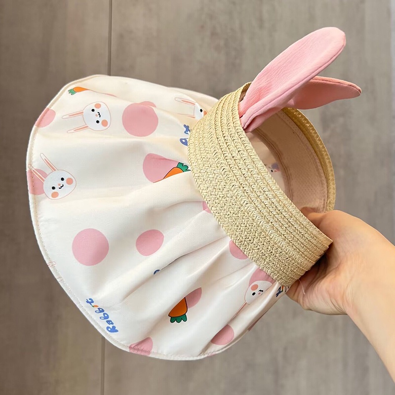 Mũ Lưỡi Trai Hở Chóp Che Nắng Họa Tiết Thỏ Thời Trang Mùa Hè Cho Bé