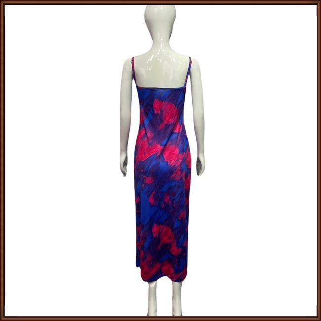 Đầm Hở Lưng 1 90% Polyester Spandex 10% In Họa Tiết Gợi Cảm Thời Trang Mùa Hè Cho Nữ