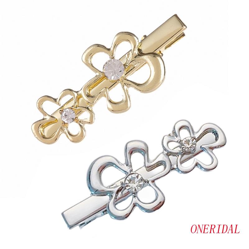 Kẹp Tóc Mái Hình Hoa Đính Đá Pha Lê Bằng Kim Loại