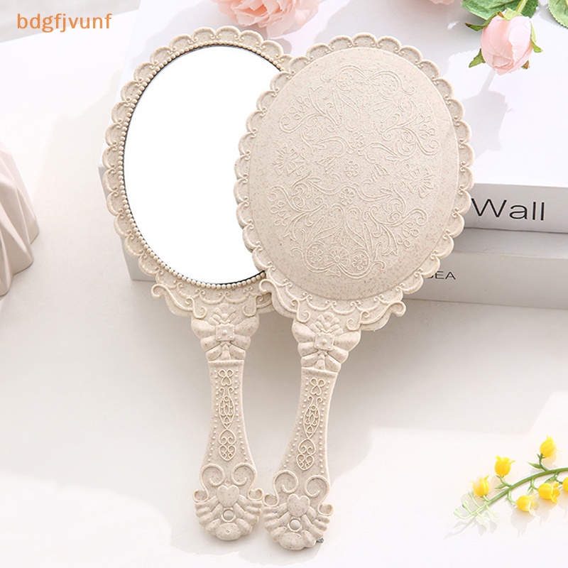 Gương Trang Điểm Cầm Tay Chạm Khắc Phong Cách Vintage