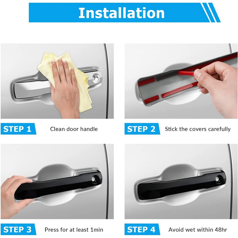 Viền Bọc Tay Nắm Cửa Bên Ngoài Màu Đen Cho Toyota Tundra 2022-2023