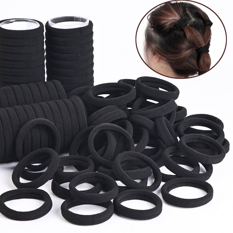 Set 1 / 5 / 10 / 50 Dây Thun Buộc Tóc Dày Dặn Co Giãn Nhiều Màu Tùy Chọn Giá Đỡ