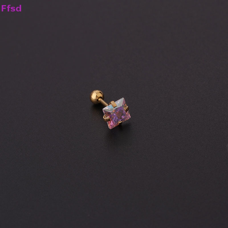 1 Khuyên Tai Xoắn Ốc Đính Đá Zircon Nhiều Màu Cho Nữ