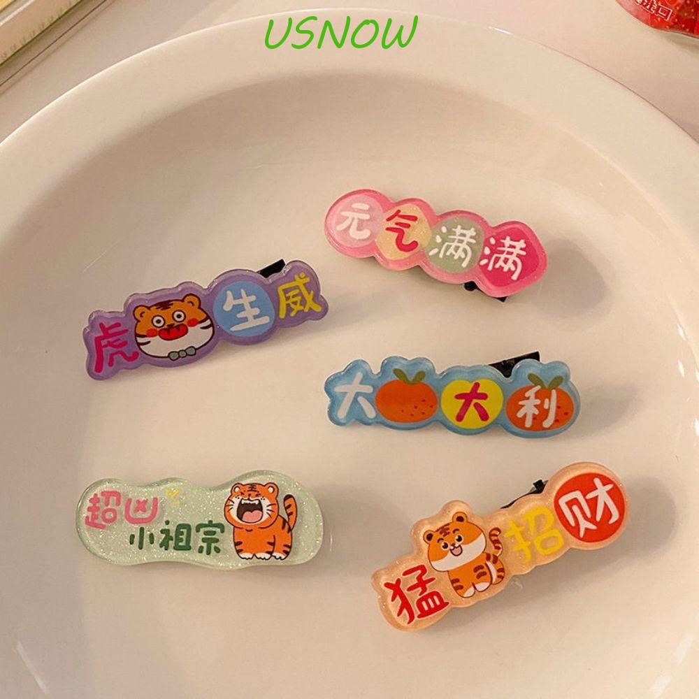 Kẹp Tóc Mái Mỏ Vịt Họa Tiết Hổ Hoạt Hình Ngọt Ngào Cho Bé